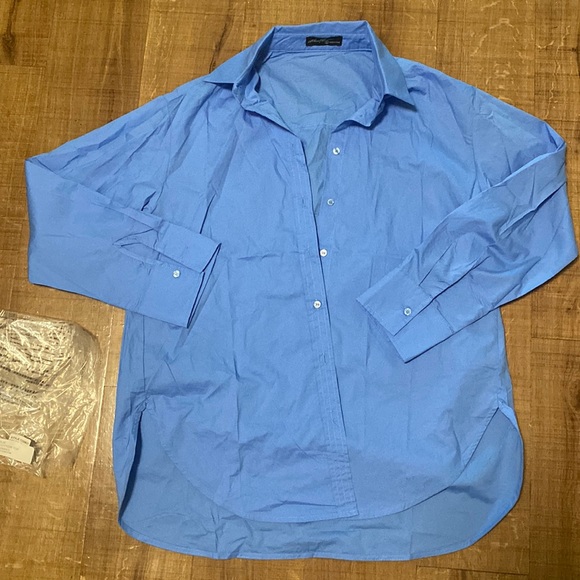Blue Button Up Top - Picture 3 of 5